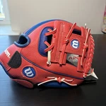 Wilson A200 Position T-ball 10 Inch Glove Red And Blue 2-6 Year Olds New. Fixed Price $20.00.