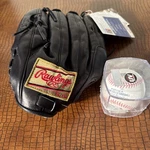 Rawlings Glove PROSTB-50 12.75 Blk/rht Gold Label 50TH Anniv & Mlb Ball. Fixed Price $399.00.