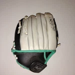 Rawlings Youth 10.5'' Leather Grey White Teal Softball Glove FP105BW Fast Pitch. Fixed Price $14.98.