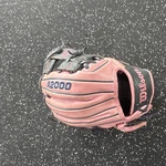 Wilson A2000 11.5IN 1786 Right Hand Throw Pink/black Leather Baseball Glove. Fixed Price $230.00.
