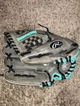 Rawlings Storm Softball Glove ST1100FPM 11" Grey W/ Teal Leather Shell Lht. Fixed Price $19.99.