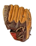 Vtg Rawlings GJ27 Bellows Web Brown Leather Baseball Left Hand Throw Glove. Fixed Price $34.50.