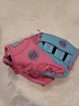 Wilson It Is Girl Thing A2446 Baseball Glove 10 Rh Throw Pink Teal Blue. Fixed Price $16.00.