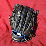 Wilson A950 Series All Position 12.5 Glove Black & Blue Lefty A09LB18D125. Fixed Price $55.00.