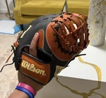 Wilson A2000 Spin Control 12.5" Baseball Glove Right Leather Black Brown. Fixed Price $165.00.