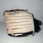 Rawlings FP110BW 11" Black Beige Leather 5 Finger Softball Glove Adjustable Palm. Fixed Price $17.83.