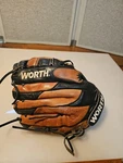 Worth AS125W 12.5" Leather Softball Baseball Glove Right Hand Throw Brown Black. Fixed Price $24.99.