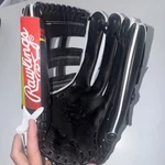 Rawlings Black White Leather 12.75" Finger Baseball Glove. Fixed Price $299.99.