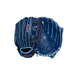 Baseball Glove Wilson A500 12 Infield Youth Right Hand Navy Blue Red Throw. Fixed Price $114.99.