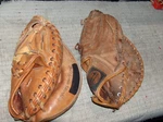 Louisville Slugger LSF110 Baseball Glove The Grabber & Cooper 266 Catcher Mitt. Fixed Price $15.00.