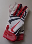 Nike Alpha Huarache Edge Batting Gloves Youth White/m Navy/university Red Medium. Fixed Price $26.95.
