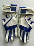 Under Armour Ua Youth Yard Vi Batting Gloves Sz Ymd White Blue 1229411. Fixed Price $15.99.