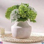 5.3" Off-white Rustic Ceramic Flower Vase, Handcrafted Terracotta Home Decor. Fixed Price $42.32.