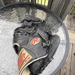 Rawlings PROSNP2-50 11 1/4" Leather Baseball Glove Lht Lace-up Black. Fixed Price $150.00.