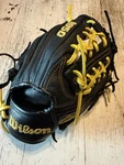 Wilson A950 11.75 Infield Baseball Glove Black & Yellow - Custom Relace/refresh. Fixed Price $67.95.
