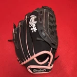 Rawlings RBG105P 10.5" Black Pink Leather Basket-web Baseball Softball Glove. Fixed Price $18.99.