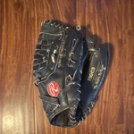 Rawlings RBG41B 12.5" Leather Baseball Glove Black Left Hand Throw Basket Web. Fixed Price $35.00.