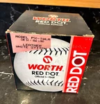 Worth Red Dot Model PX-1WLA Leather White Stitch Softball, Brand New In Box.. Fixed Price $7.19.
