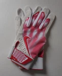 Nike Alpha Elite Text Batting Gloves Adult Unisex White/university Red Large. Fixed Price $35.95.