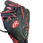 Rawlings Leather Baseball Glove Cushioned Palm Pad. Red Stitching. Fixed Price $25.99.