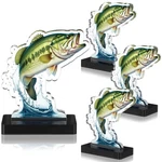 4 Pcs Fishing Trophy Award For Ceremonies Tournaments Competitions Acrylic .... Fixed Price $33.64.