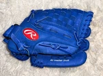 Rawlings Highlight Series Blue Leather Youth Baseball Glove Right Hand Thrower. Fixed Price $24.99.