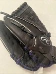 Rawlings Youth Storm 12' Fastpitch Softball Glove Black Purple-worn On Hand. Fixed Price $15.00.