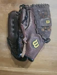 Wilson Left-hand Baseball Glove Leather Brown Sport 12 1/2 A1553 SC3. Fixed Price $29.99.
