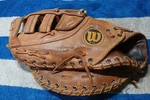 Great Condt Wilson First Baseman A2802 Pro Back Leather Glove Lht Baseball Mitt. Fixed Price $90.00.