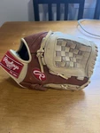 Rawlings GGE12BCS 12" Baseball Glove Brown Beige Leather Basket Web Right. Fixed Price $80.00.