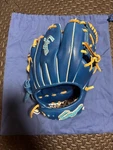 Kubota Slugger Baseball Glove Blue Yellow Leather Used W/ Storage Bag Japan. Fixed Price $249.00.