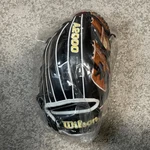 Wilson A2000 Black Orange White Leather 5 Finger Baseball Glove. Fixed Price $259.95.