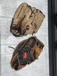 Boys Baseball Broke-in Gloves Rawlings Rfm 25BT 1ST & Tpx 1250H Fielders. Fixed Price $75.00.