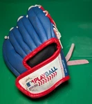 Franklin Playball T-ball Glove 9.5" Blue Red Youth Baseball Softball Air Tech. Fixed Price $9.99.