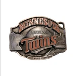 Siskiyou Minnesota Twins 1987 World Champions Belt Buckle Mlb Official Licensed. Fixed Price $24.00.
