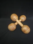 Pair Vtg Maple Wooden Dumbbells Hand Weights Standard Narragansett Providence Ri. Fixed Price $29.99.
