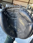 Wilson A2531 Terry Steinbach Catchers Mitt Baseball Glove Rht Black Cowhide. Fixed Price $28.00.