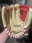 Wilson A500 11" Youth Baseball Glove Tan Red Cream A05RB2311 Rht Right Quickfit. Fixed Price $63.75.