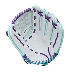 Wilson A500 Siren Softball Glove - Left Hand Throw 12" White/purple/teal. Fixed Price $79.99.