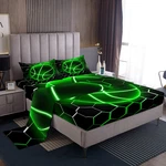 Manfei Basketball Sheet Set Twin Size Green Honeycomb Bed 3PCS Deep. Fixed Price $47.16.
