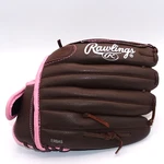 Rawlings WFP120 12" Leather Fast Pitch Softball Glove Brown Pink Rht. Fixed Price $24.95.