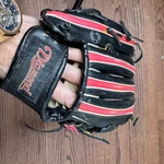 Diamond Youth Baseball Glove Black Red 9.5 In Deep Custom Pocket Hand Crafted. Fixed Price $19.97.