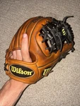 Wilson A2000 1786 11.5 Brown/black Infield Glove Right Hand Throw Pro Stock. Fixed Price $250.00.