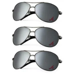 Set Of 3 - Atlanta Braves Mlb Uv 400 Silver Mirror Metal Aviator Sunglasses. Fixed Price $29.95.
