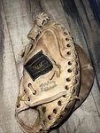 Vintage Wilson Softball Catchers Mitt A9880 Leather Glove Made Korea Tan. Fixed Price $15.20.