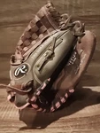 Rawlings Fastpitch Softball Glove WFP120 12" Brown Pink Leather Palm 5 Finger. Fixed Price $21.00.