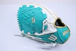 Wilson A500 Left Handed Throw 12.5 Baseball Glove White- Turquoise. Fixed Price $64.99.