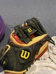 Wilson A550 Baseball Glove 11.5 Black/red Right Hand Throw. Fixed Price $39.00.