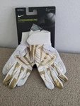 Nwt Nike Women Small Softball Hyper Diamond Pro White Gold Batting Gloves. Fixed Price $17.00.
