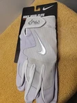 Nike Mvp Elite Baseball Batting Gloves Grey/white Adult Xl Prem Leather Palm New. Fixed Price $31.00.